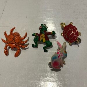 Animal pins from late 70’s or early 80’s  Frog, Turtle, Rabbit, Crab